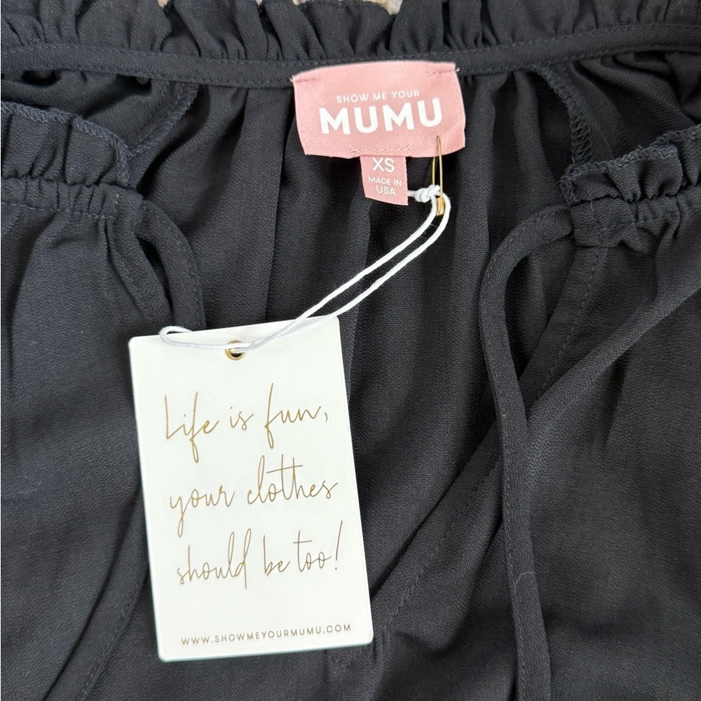 NWT Show Me Your Mumu Viola Black Mini Dress | XS - Picture 4 of 5